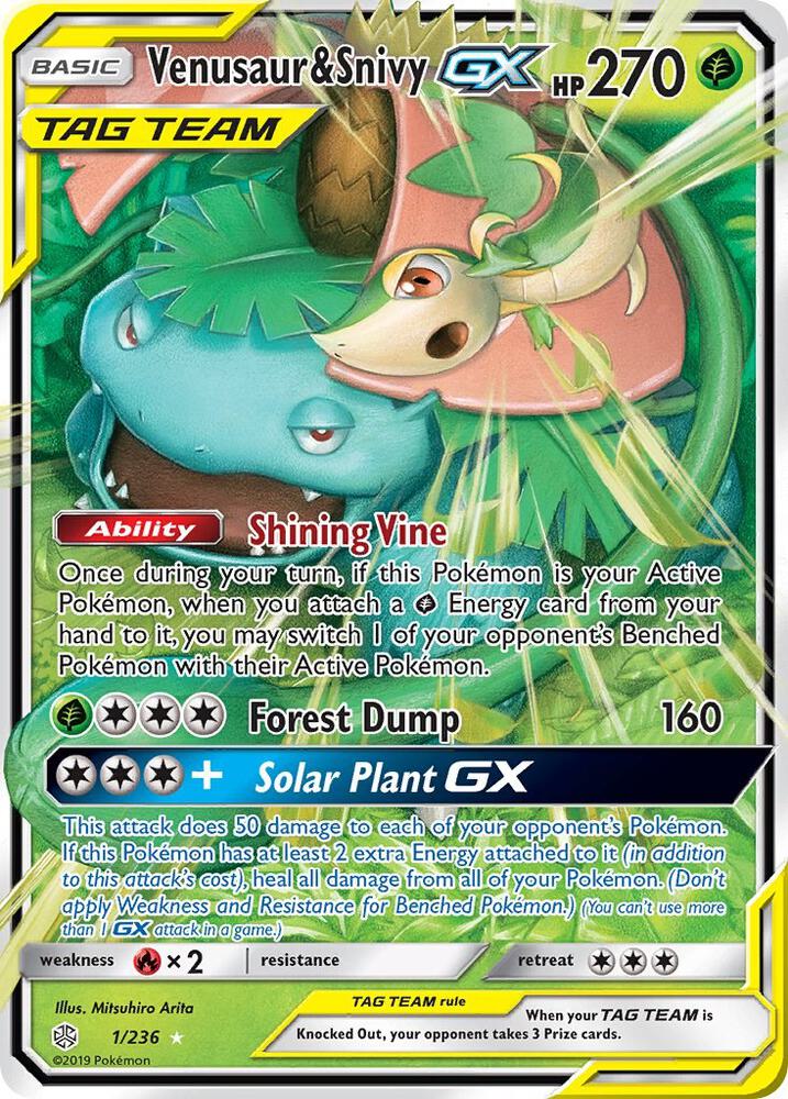 Venusaur & Snivy GX - SM - Cosmic Eclipse - 1/236