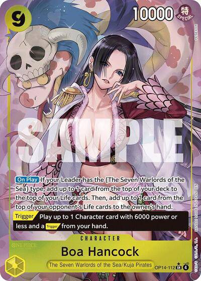 Bandai One Piece TCG Boa Hancock - OP14-112 Alternate Art card from The Azure Sea's Seven series.