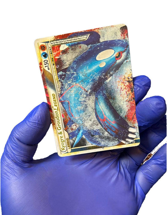 BlueGloveTCG Kyogre & Groudon Legend single trading card featuring vibrant artwork of the Legendary Pokémon duo.