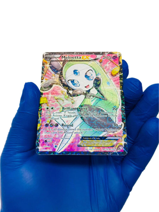 BlueGloveTCG Meloetta EX single trading card featuring vibrant artwork and detailed design on a white background.