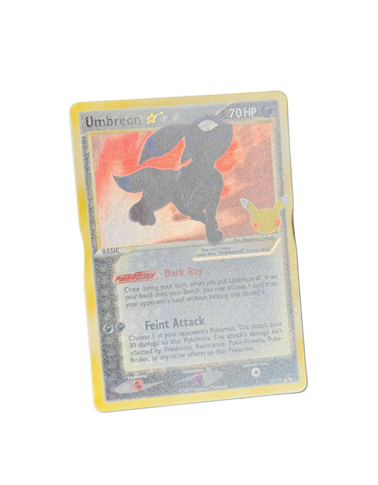 BlueGloveTCG Umbreon Gold Star Celebrations Pokémon single card featuring detailed artwork of the dark type Pokémon.