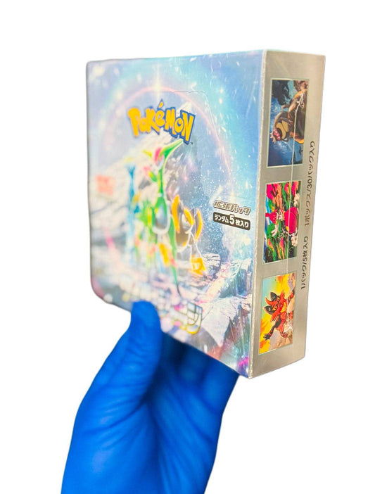 Sealed Pokemon Cyber Judge Booster Box by BlueGloveTCG with colorful packaging and artwork featuring Pokémon characters.