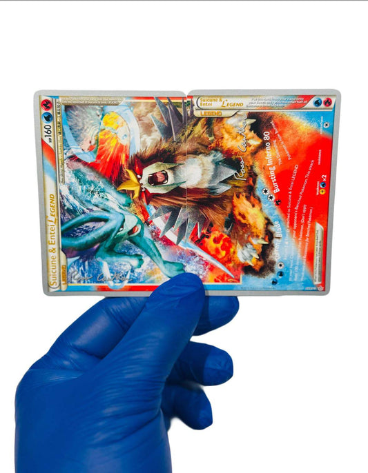 BlueGloveTCG Suicune and Entei Legend single card featuring detailed artwork of the Pokémon duo from the trading card game.