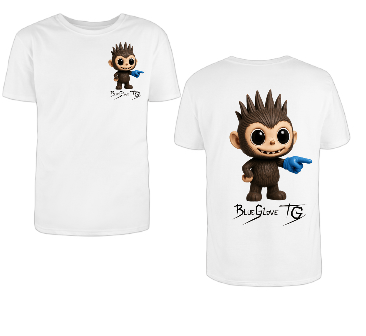 BlueGloveTCG Punk Monk Glovie limited drop T-shirt featuring bold graphic design and vibrant colors.