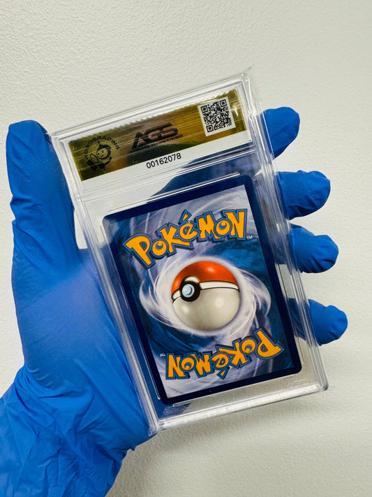 BlueGloveTCG Mew V AGS 10 Pokémon trading card, featuring vibrant artwork and detailed card design.