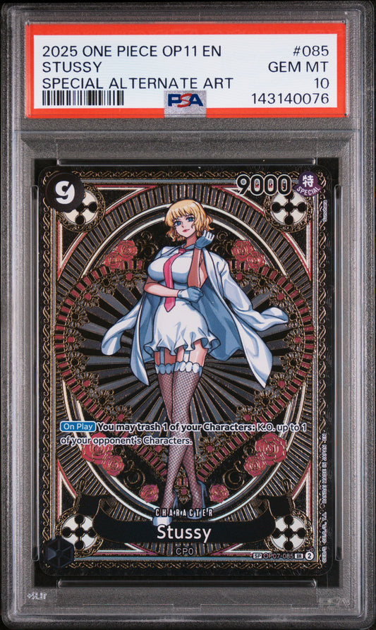 2025 ONE PIECE OP11 EN
STUSSY
SPECIAL ALTERNATE ART PSA 10