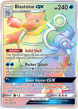 Blastoise GX (Secret) - SM - Unbroken Bonds - 218/214