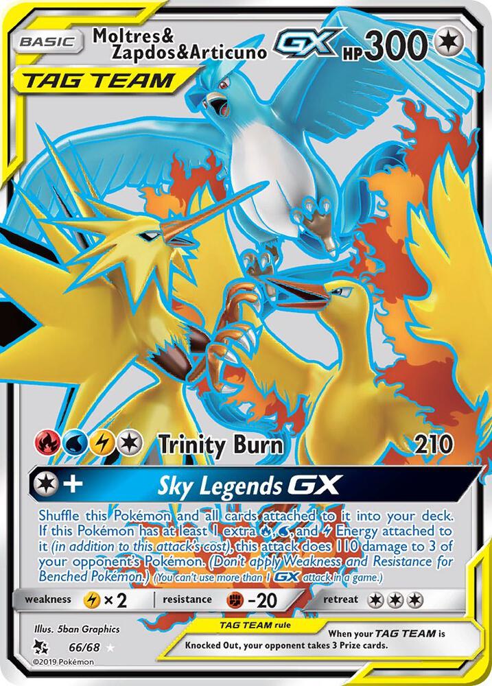 Moltres & Zapdos & Articuno GX (Full Art) - Hidden Fates - 66/68