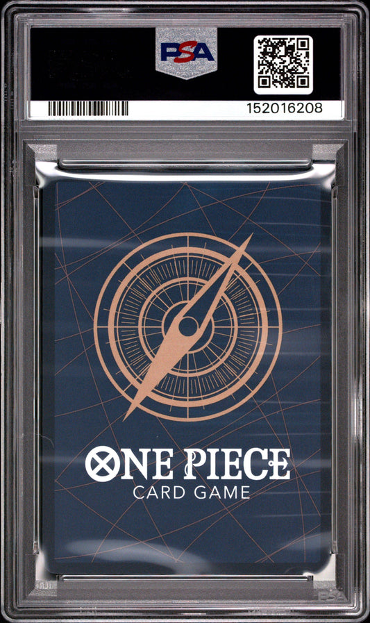 2025 One Piece PRB02 Nami alternate art single graded card by BlueGloveTCG, PSA 10, featuring Nami character artwork.