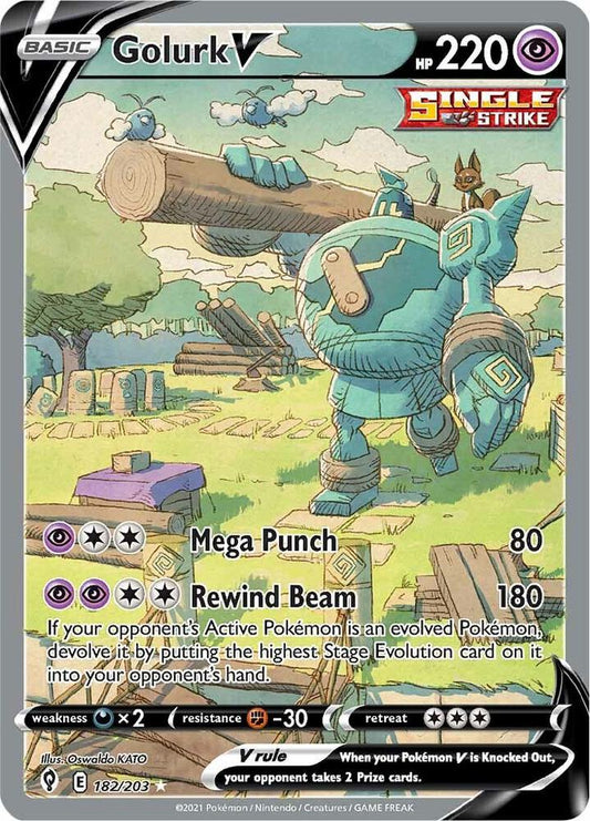 Golurk V (Alternate Full Art) - SWSH07: Evolving Skies - 182/203