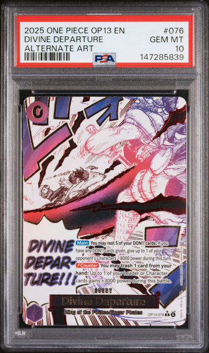 2025 ONE PIECE OP 13 EN
DIVINE DEPARTURE
ALTERNATE ART PSA 10