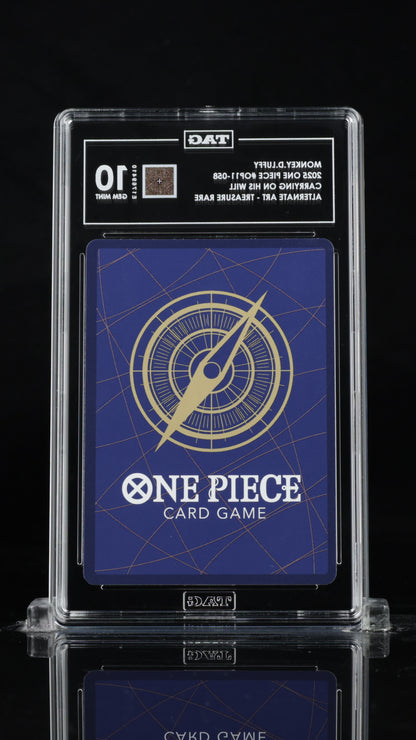 MONKEY.D.LUFFY
2025 ONE PIECE #OP11-058
CARRYING ON HIS WILL
ALTERNATE ART - TREASURE RARE TAG 10