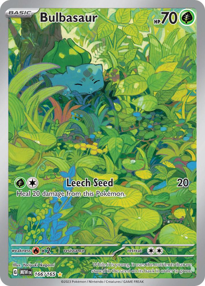 Bulbasaur Pokémon TCG card from Scarlet & Violet set, featuring detailed illustration and vibrant design.