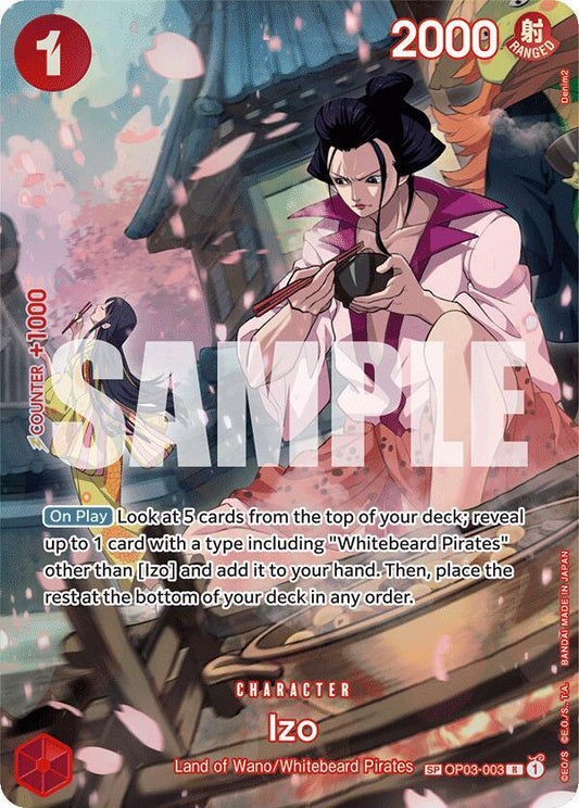 Bandai One Piece Card Game Izo (SP) card featuring futuristic artwork from the 500 Years in the Future series.