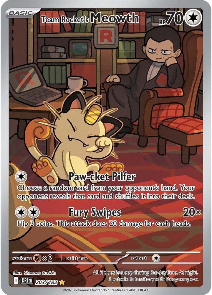 Team Rocket's Meowth - 203/182 - SV10: Destined Rivals - 203/182