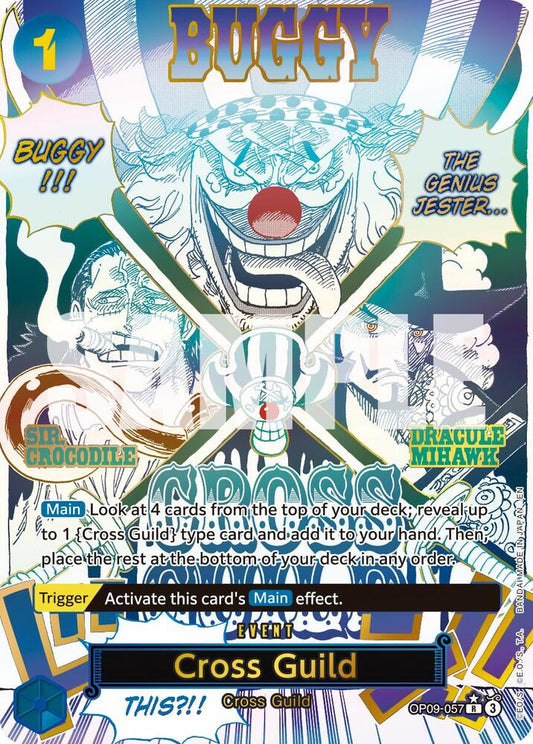 One Piece Card Game Cross Guild (Alternate Art) premium booster card from volume 2, featuring detailed artwork and vibrant colors.