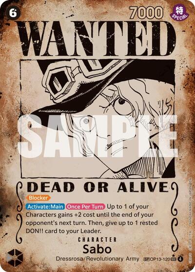 Sabo (120) (Wanted Poster) - Carrying On His Will - OP13-120