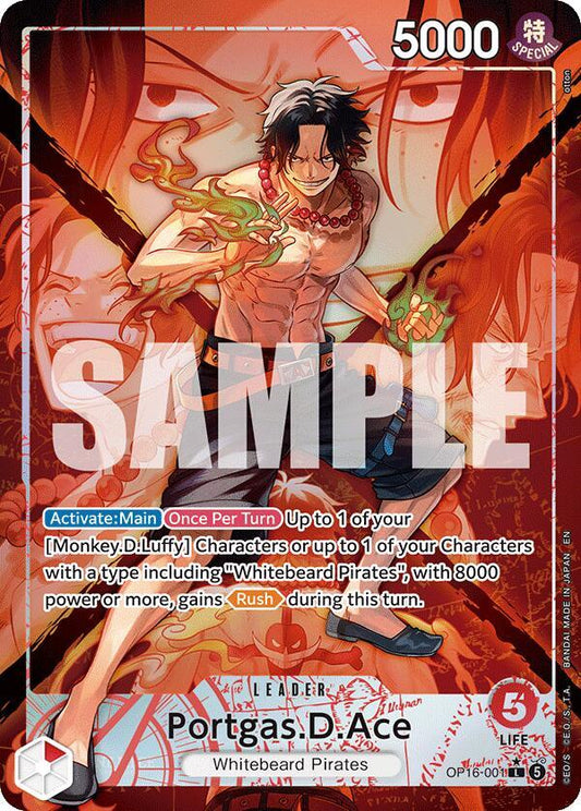 Portgas.D.Ace (001) (Alternate Art) - The Time of Battle - OP16-001
