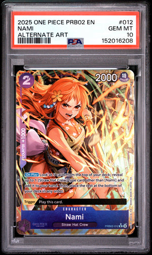 2025 ONE PIECE PRB02 EN
NAMI
ALTERNATE ART
PSA 10
