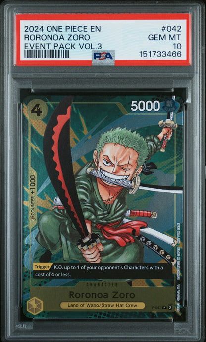 2024 ONE PIECE EN
RORONOA ZORO
EVENT PACK VOL.3 PSA 10