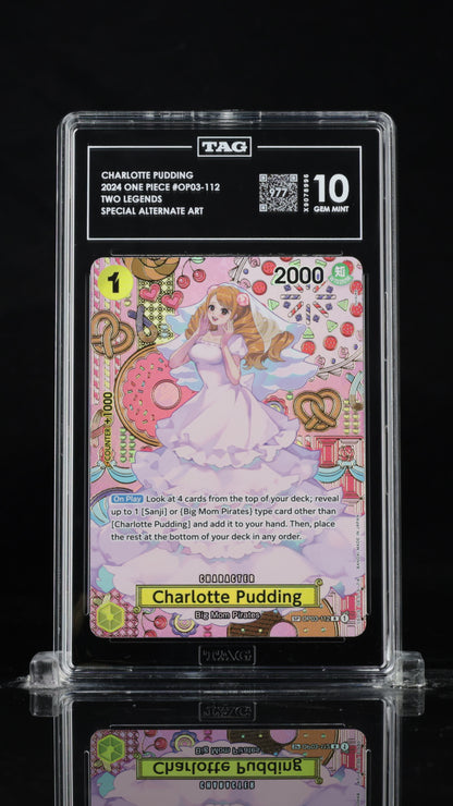 CHARLOTTE PUDDING
2024 ONE PIECE #OP03-112
TWO LEGENDS
SPECIAL ALTERNATE ART TAG 10