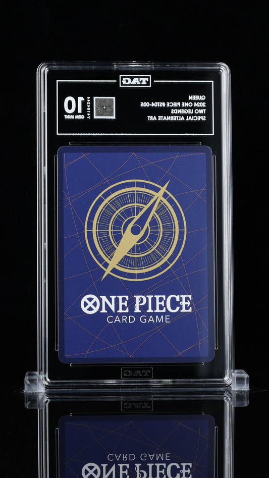 BlueGloveTCG Queen 2024 One Piece #ST04-005 single graded card with special alternate art tag 10, featuring vibrant character illustration.