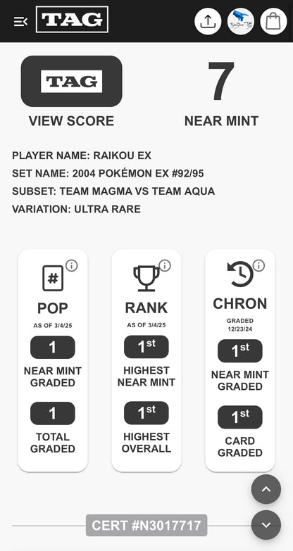 Raikou Ex TAG 7 “Pop” 1
