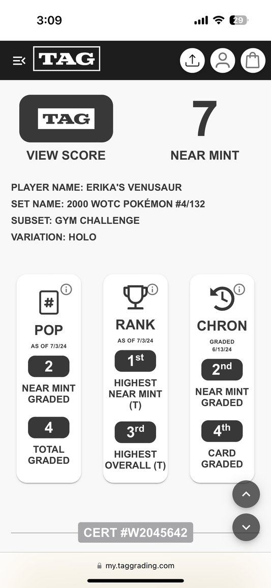Erika’s Venusaur TAG 7 (NM)