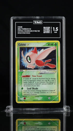 CELEBI
2006 POKÉMON EX
CRYSTAL GUARDIANS #100/100
GOLD STAR HOLO TAG 1.5